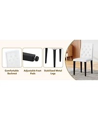 Streamdale Furniture Pu Dining Chair with Ergonomic Buckle Backrest