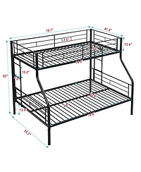 Streamdale Twin Over Full Metal Bunk Bed, No Box Spring, Large Storage, Easy Assemble