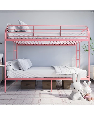 Streamdale Furniture Metal Twin Over Twin Bunk Bed with Safety Rails