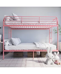 Streamdale Furniture Metal Twin Over Twin Bunk Bed with Safety Rails