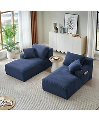 Streamdale Furniture Compressible Double Chaise Lounge Sleeper Loveseat