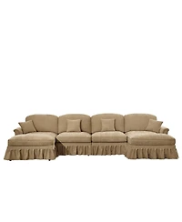 Streamdale Furniture Classic U Shape Sectional Sofa with Ottomans - Light Coffee