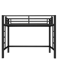 Streamdale Furniture Metal Loft Bed with Ladder and Guardrails