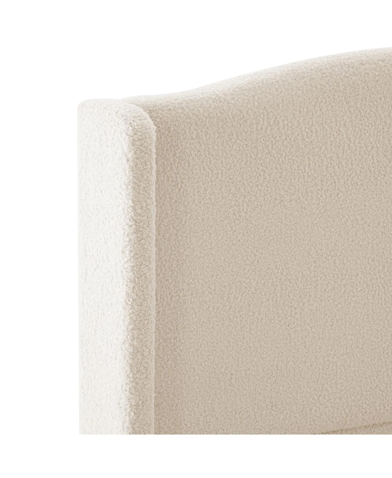 Streamdale Furniture Streamdale King Size Teddy Velvet Upholstered Bed Frame with Headboard & Footboard (White