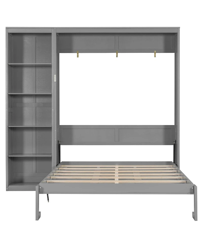 Streamdale Furniture Queen Size Murphy Bed Wall Bed with Shelves