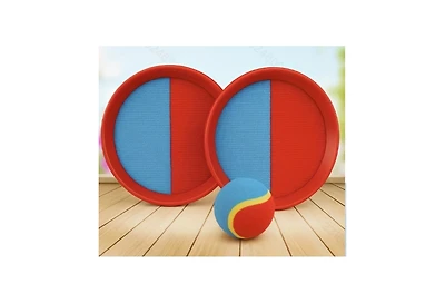 ProMounts Outdoor Kids Toss & Catch Ball Set – Velcro Paddles with 6 Sticks + 3 Balls – Backyard, Beach & Yard Game Toys for Ages 3-12