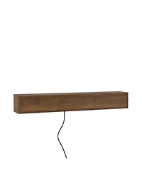 Streamdale FurnitureFloating Tv Stand with Led Lights & Power Outlet
