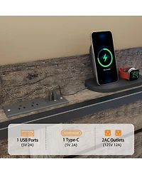 Streamdale Furniture King bed frame with storage headboard and 12 drawers, metal platform foundation