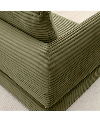 Streamdale Furniture 2-in-1 Folding Convertible Sofa Bed, Modern Corduroy Sleeper Couch with 2 Pillows