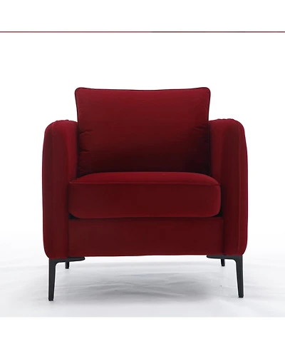 Streamdale Furniture Velvet Accent Chair - Mid-Century Modern Armchair