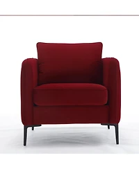 Streamdale Furniture Velvet Accent Chair - Mid-Century Modern Armchair