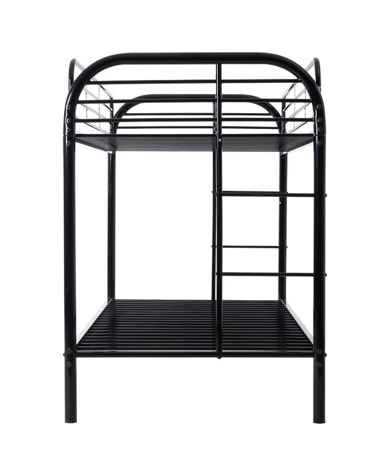 Streamdale Furniture Metal Twin Over Twin Bunk Bed with 2 Ladders, Black