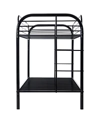Streamdale Furniture Metal Twin Over Twin Bunk Bed with 2 Ladders, Black
