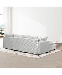 Streamdale Furniture Seven-piece sofa set with console, coffee table & pillows for spacious rooms