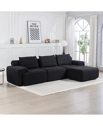Streamdale Furniture L-Shaped Sectional Couch with Memory Foam & Steel Frame - Convertible Sofa Bed