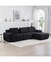 Streamdale Furniture L-Shaped Sectional Couch with Memory Foam & Steel Frame - Convertible Sofa Bed