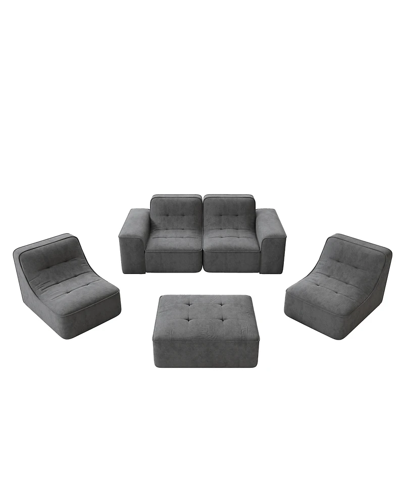 Streamdale Furniture Modular Sectional Sofa Set w/ Ottoman, Tufted, Deep Seat, Chaise, Accent Chair