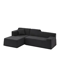 Streamdale Furniture Modern minimalist L-shaped corduroy high back sofa