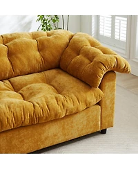 Streamdale Furniture Yellow 94.8" Chenille Modern Comfort Deep Seat Sofa