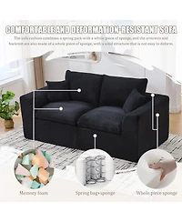Streamdale Furniture Modular Sectional Sofa Cloud Couch, Comfy Modern 2 Seater with Removable Cushion Covers