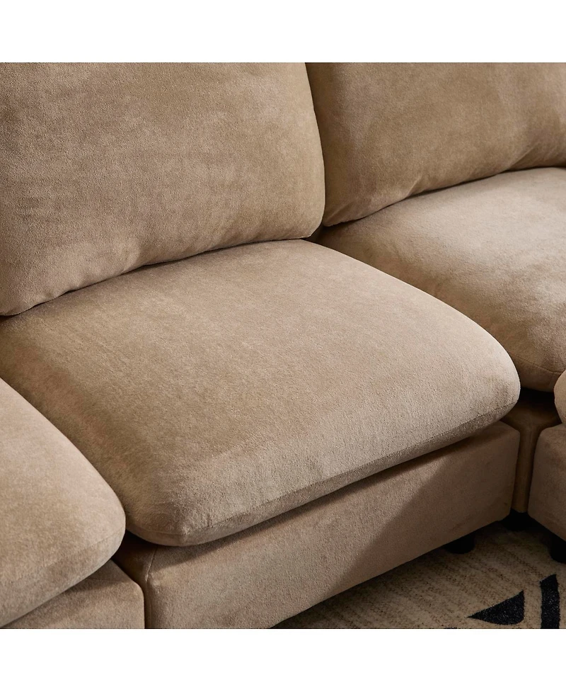 Streamdale Furniture 130" Oversize 5-Piece Modular Sectional Sofa with Ottoman