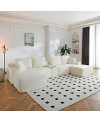 Streamdale Furniture 150" Oversized Cloud Couch with Cup Holders & Usb Ports