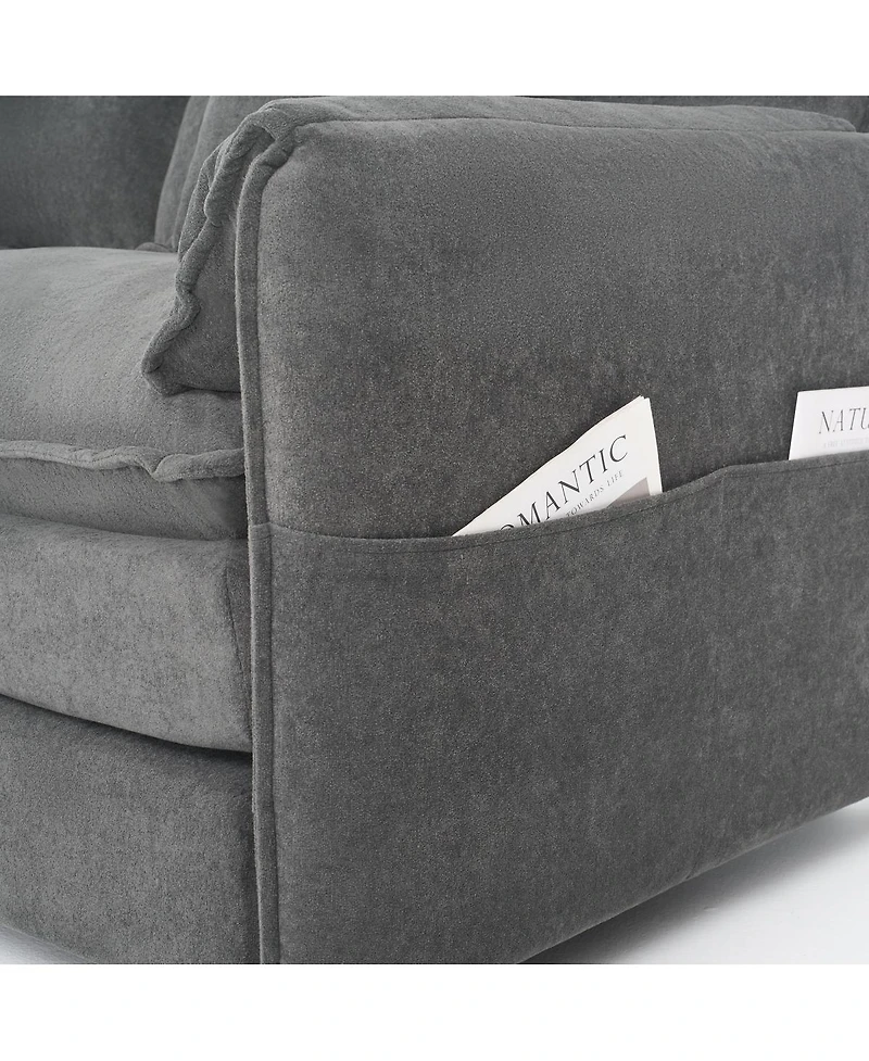 Streamdale Furniture Oversized Chenille Sofa Chair with Toss Pillow, Modular Sectional