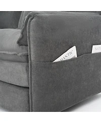 Streamdale Furniture Oversized Chenille Sofa Chair with Toss Pillow, Modular Sectional