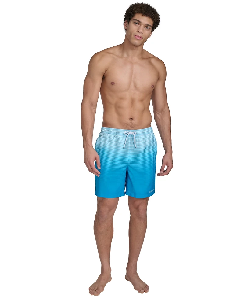 Calvin Klein Men's Gradient Striped 7" Volley Swim Trunks