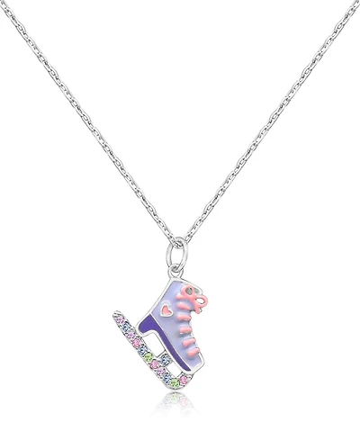 Chanteur Girls /Girl/Ice skates Crystal White Gold Palladium Plating Necklace