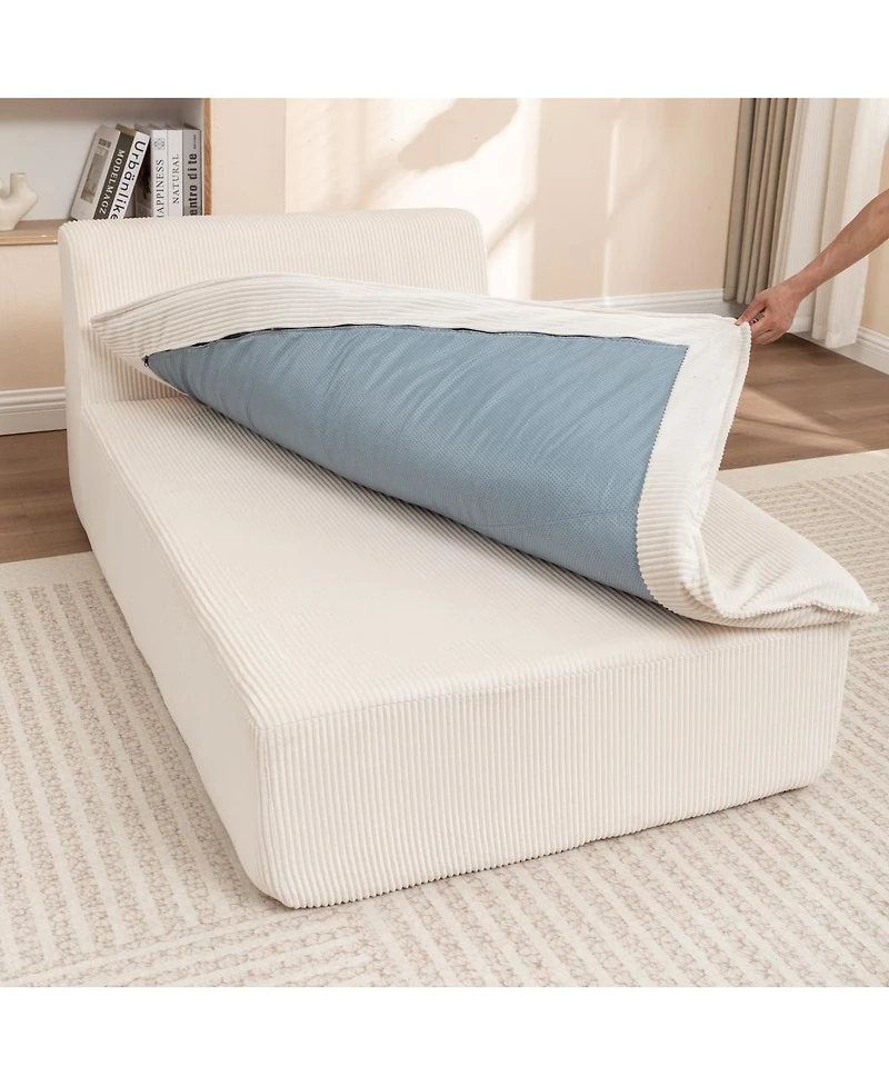 Streamdale Furniture Chaise Lounge Upholstered Sofa Bed, Oversized Sleeper Chair for Living Room