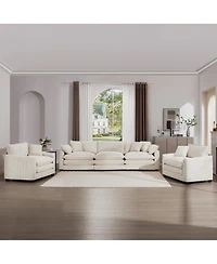 Streamdale Furniture Luxurious Corduroy 3-Piece Sofa Set (2 Single, 1 Three-Seater)