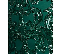 B Darlin Juniors' Sequin-Pattern Floor-Sweeping Gown