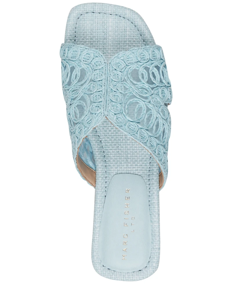 Marc Fisher Ltd Women's Nalany Lace Flat Slip-On Sandals