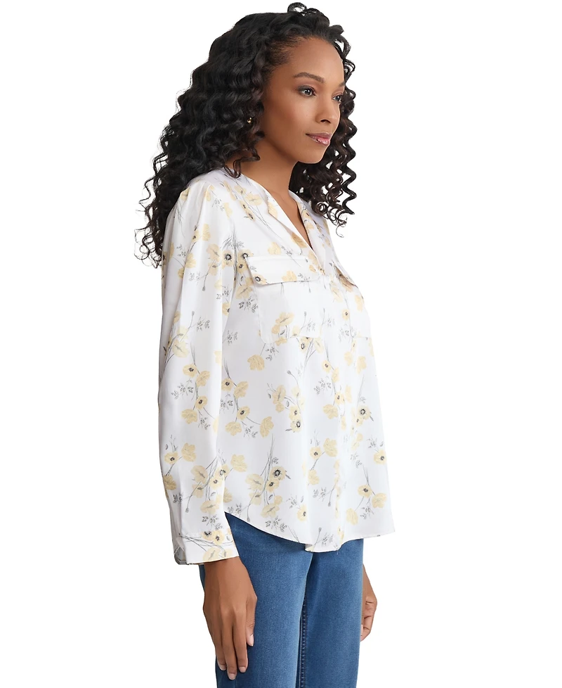 Jones New York Petite Long-Sleeve Utility Top