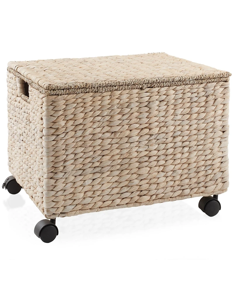 Casafield Rolling Filing Cabinet, Water Hyacinth Hanging File Folder Organizer, Home Office Storage