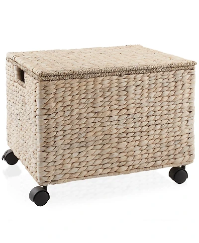 Casafield Rolling Filing Cabinet, Water Hyacinth Hanging File Folder Organizer, Home Office Storage
