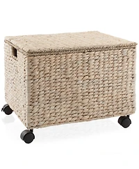 Casafield Rolling Filing Cabinet, Water Hyacinth Hanging File Folder Organizer, Home Office Storage