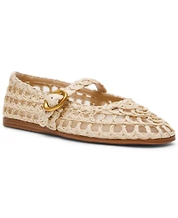 Steve Madden Women's Melody Raffia Mary-Jane Flats