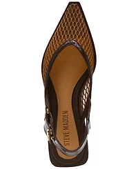Steve Madden Women's Shay-Mesh Slingback Pointed Toe Flats