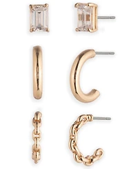 Lauren Ralph Lauren 3-Pc. Gold-Tone Lauren Rope Trio Earrings Set