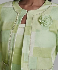 Karl Lagerfeld Paris Women's Printed Open-Front Jacket Dress