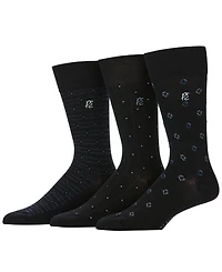 Perry Ellis Portfolio Men's Neats Patterned Crew Dress Socks, 3-Pack