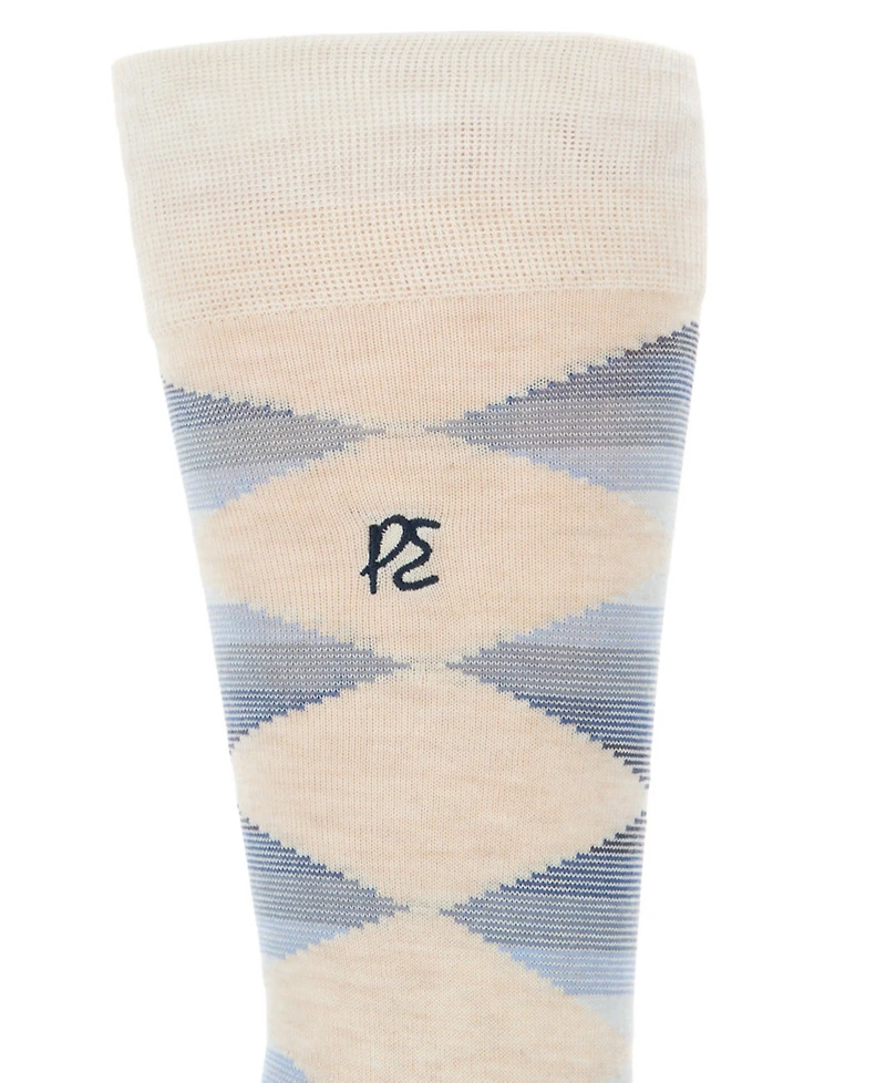 Perry Ellis Portfolio Men's Multi-Color Striped Argyle Socks