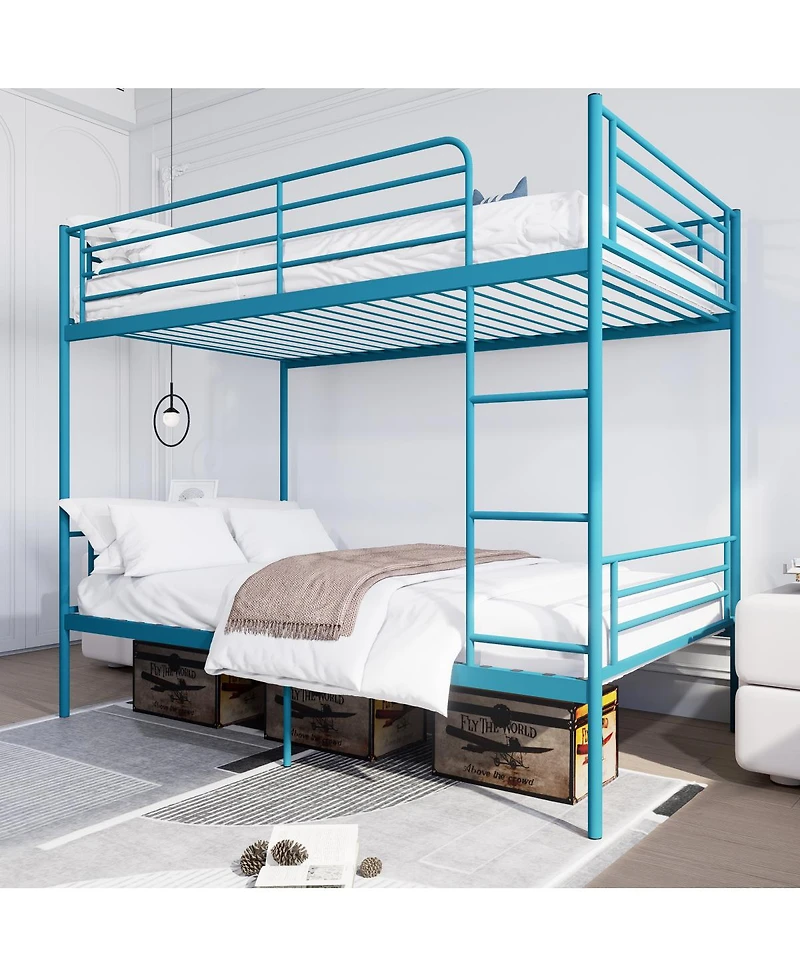 Streamdale Furniture Metal Twin Over Twin Bunk Bed with Ladder