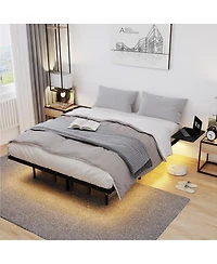 Streamdale Furniture Bed Frame, Heavy Duty, Led Light, No Noise