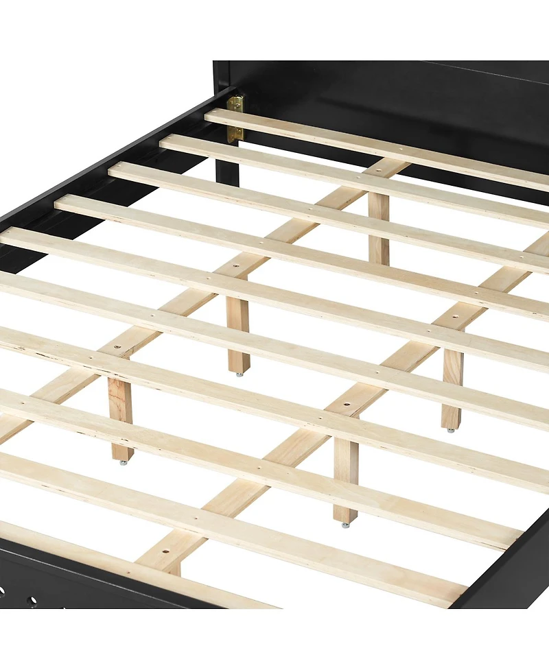 Streamdale Furniture White Solid Pine Wood Queen Bed Frame with Timeless Design