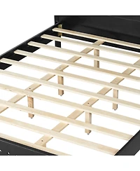 Streamdale Furniture White Solid Pine Wood Queen Bed Frame with Timeless Design