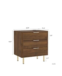 Streamdale Furniture Modern Wood Nightstand with Charging Station & Storage
