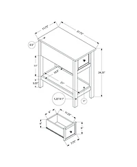 Streamdale Furniture Space saving table with drawer and shelf, solid wood veneer